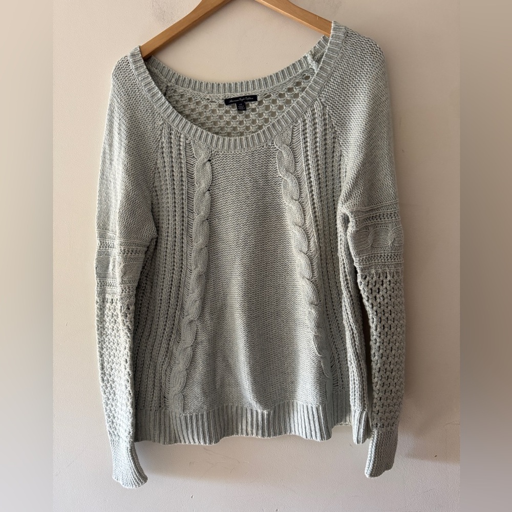 American Eagle‎ Light Blue Sweater Wool Cotton Blend